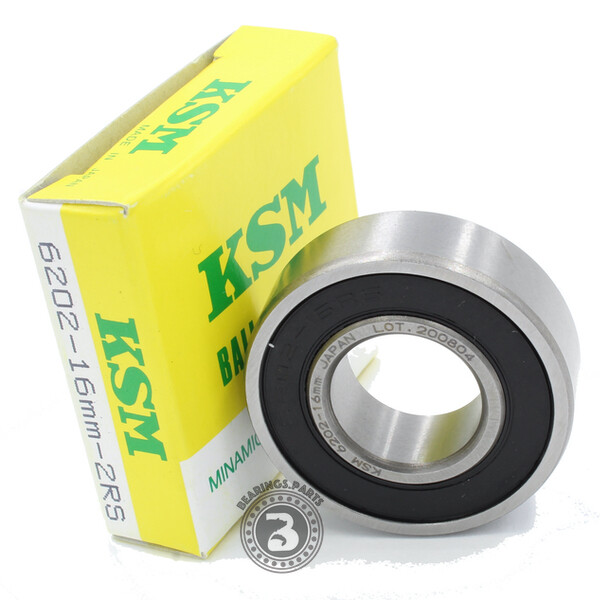 6202-16-2RS EMQ Premium Rubber Seal Ball Bearing 16x35x11mm- KSM Japan