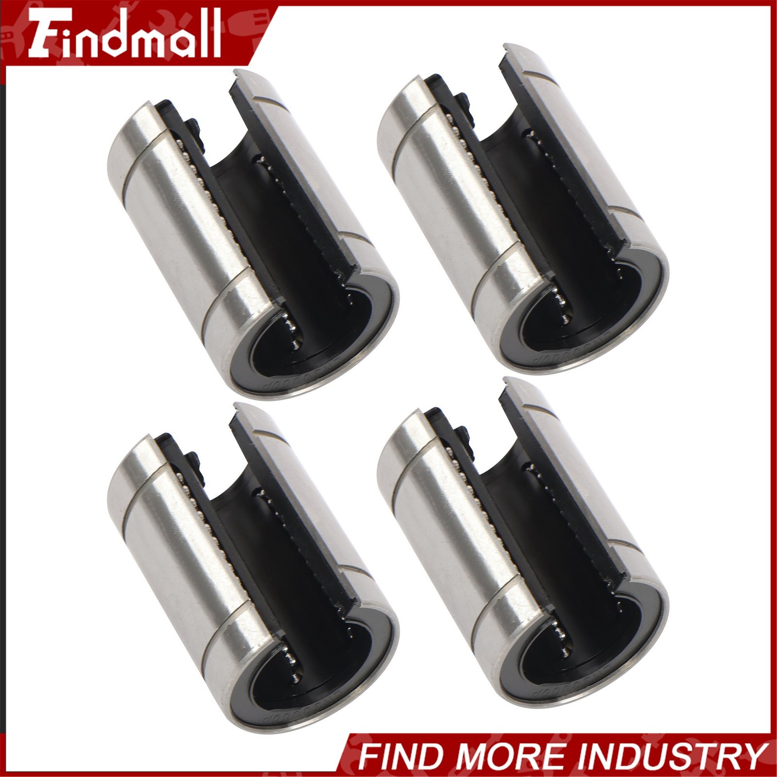 Findmall 4pcs LM30UUOP Open Linear Ball Bearings 30x45x64mm CNC