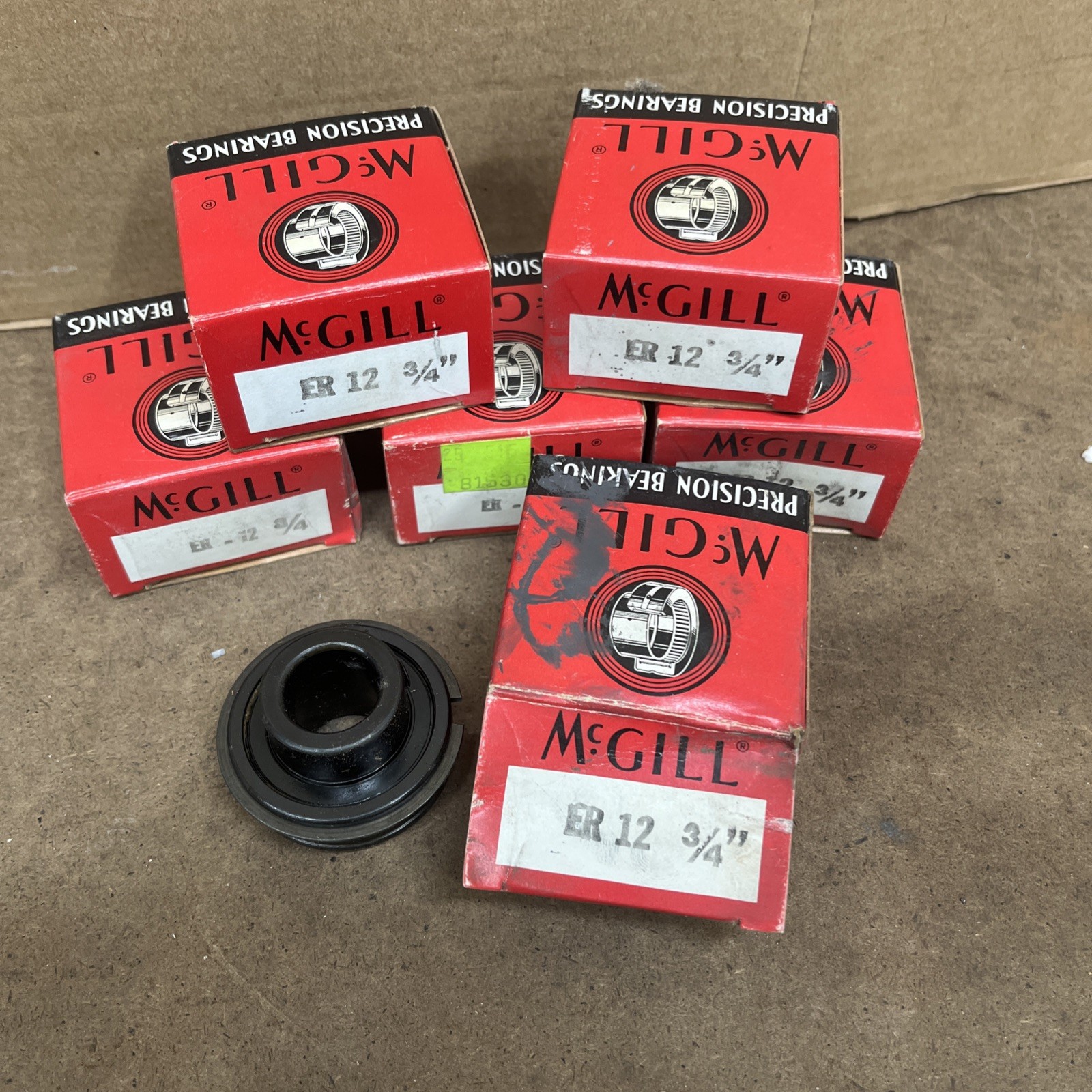 Lot Of 6, McGill ER-12 BEARINGS 3/4″ BORE NEW Old Stock