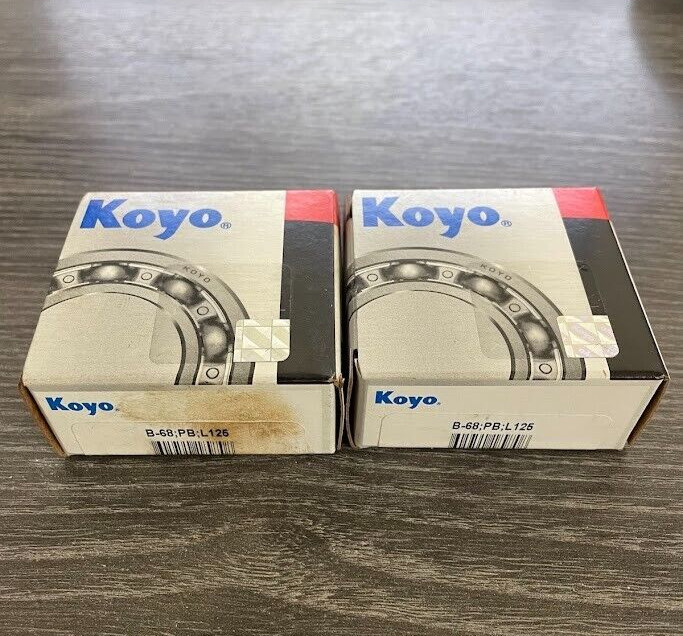 B-68 KOYO NEEDLE ROLLER BEARING OPEN No OIL HOLE B68 3/8″ x 9/16″ x 1/2″ (2 PCS)