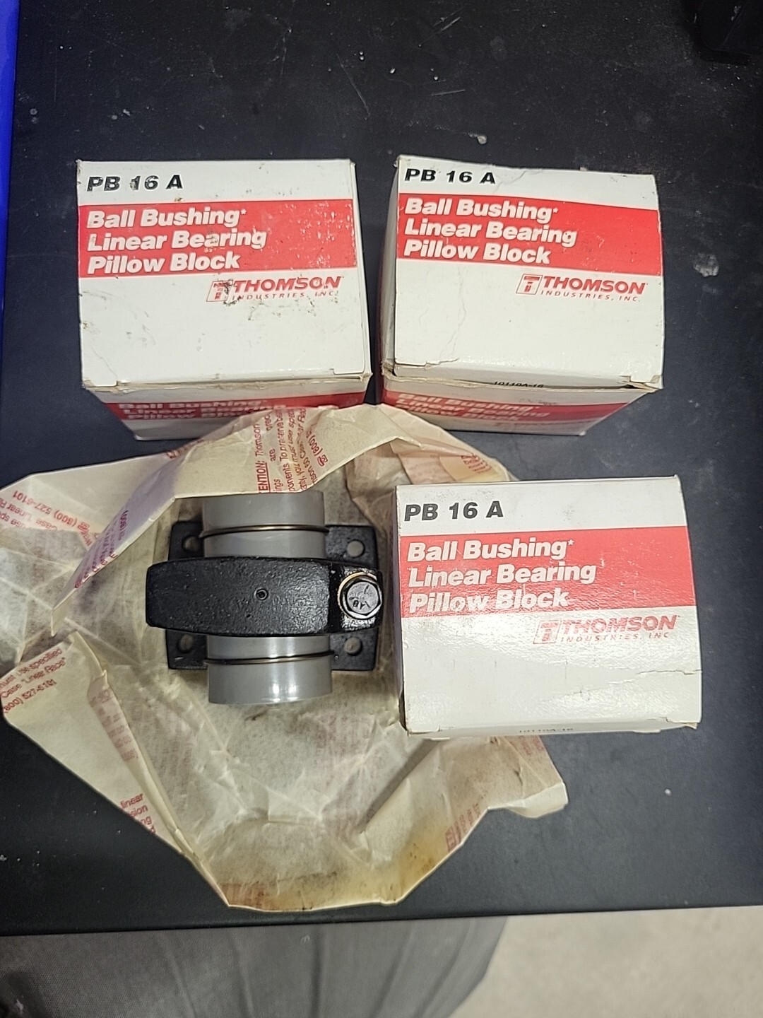 (3) NEW in BOX THOMSON Industries PB16A- BALL BUSHING BEARING PILLOW BLOCK, 1″