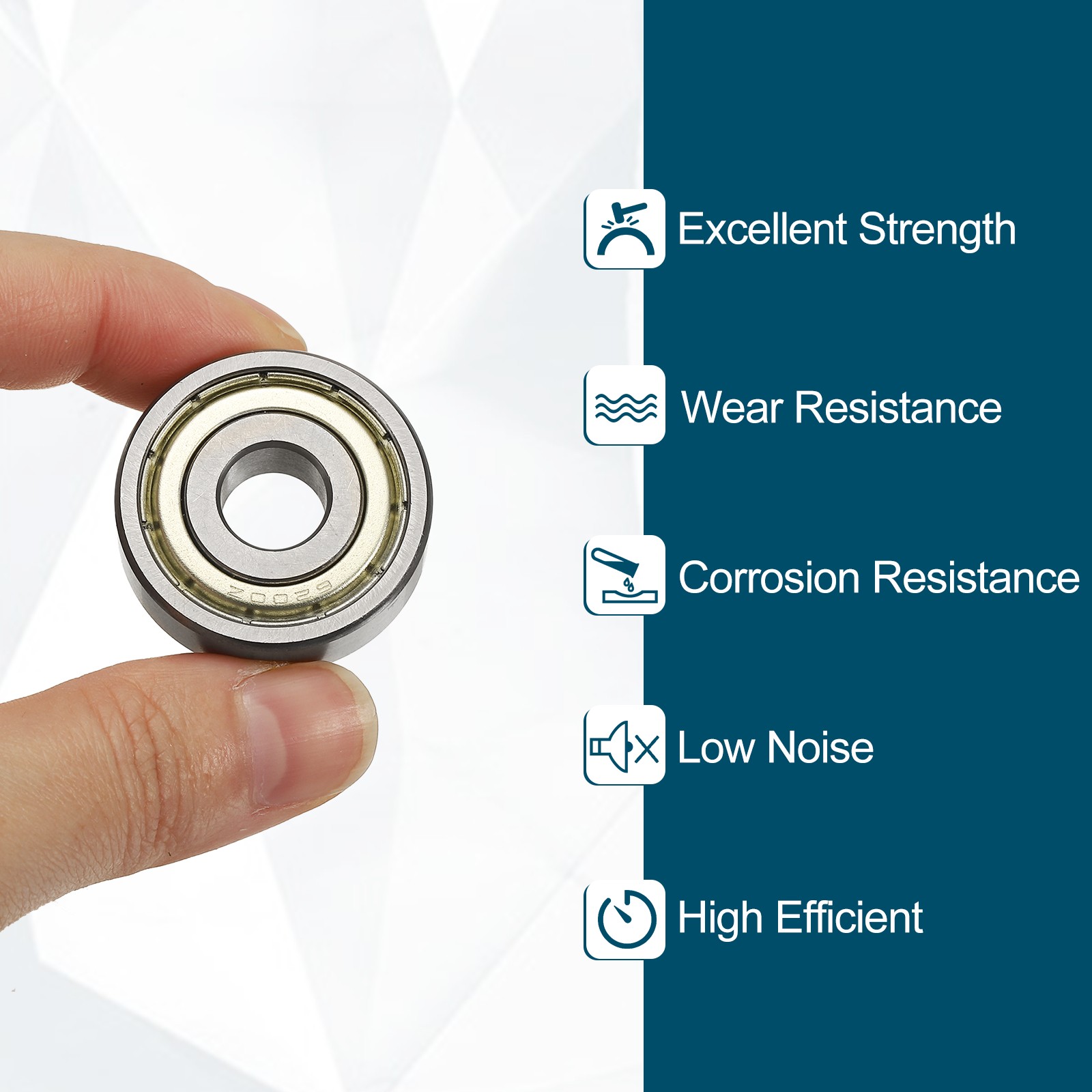 10 Pcs 6202ZZ Deep Groove Ball Bearings, 15x35x11mm Double Shield Bearing