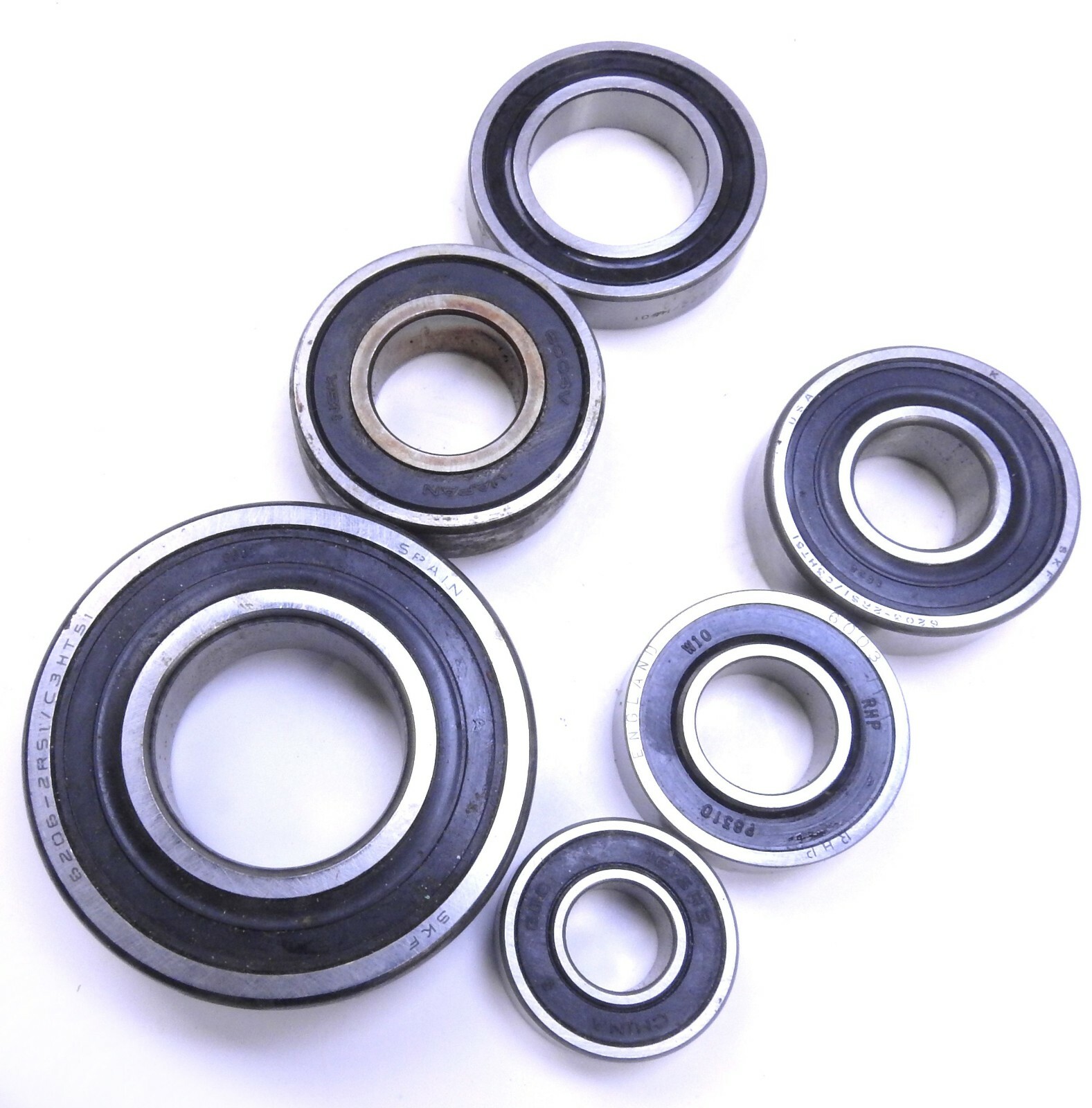 Set of 6 Pcs Single Row Ball Bearing SFK, NSK, RHP, GBC