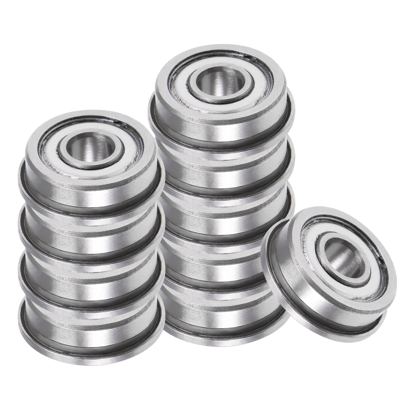 10pcs F604ZZ Flanged Ball Bearing-[4x12x4mm] Replacement Wheel Bearings, ABEC1