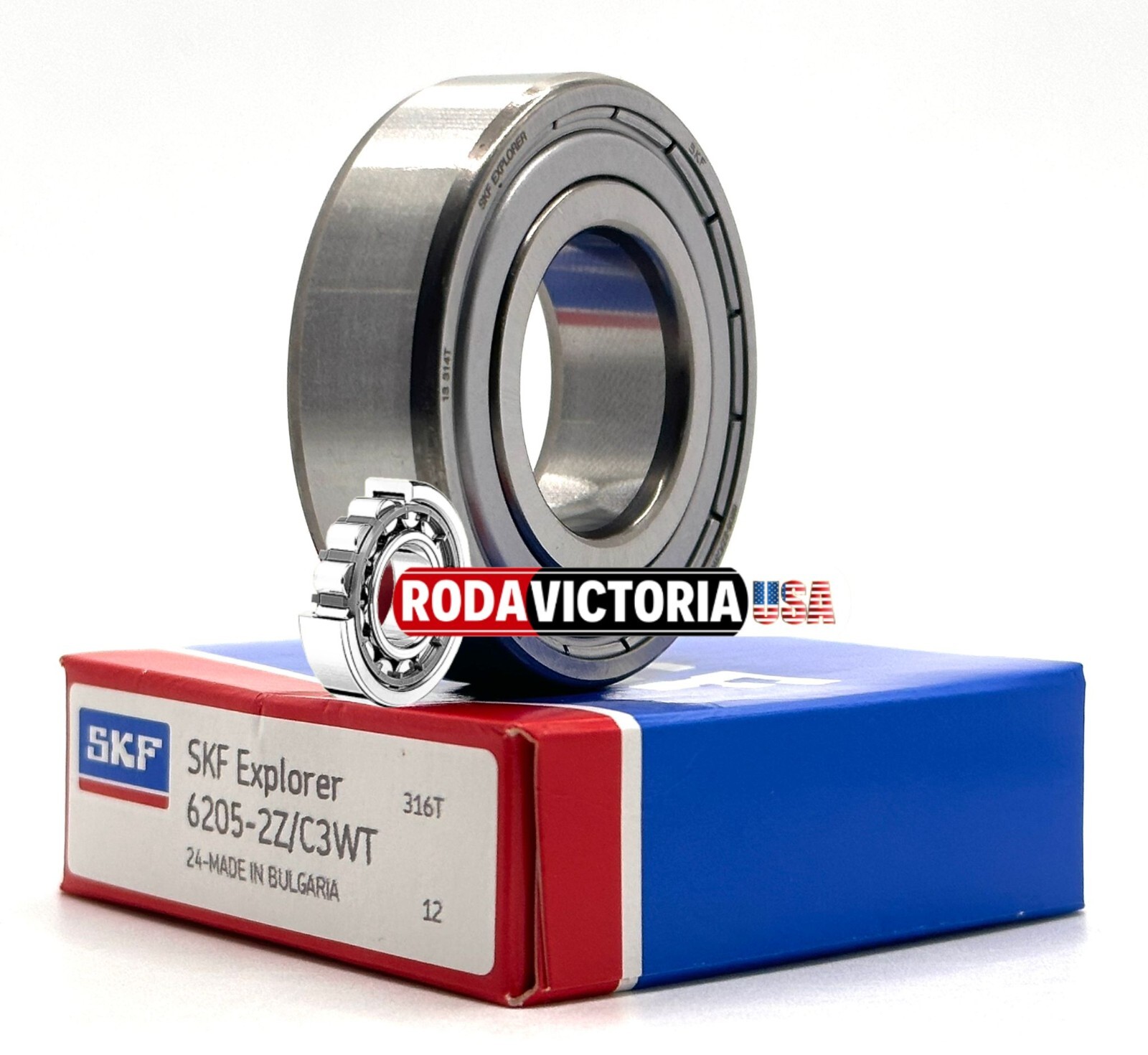 SKF 6205 ZZ/C3 WT DEEP GOOVE BALL BEARING, METAL SHIELDED 25x52x12mm UP to 160°