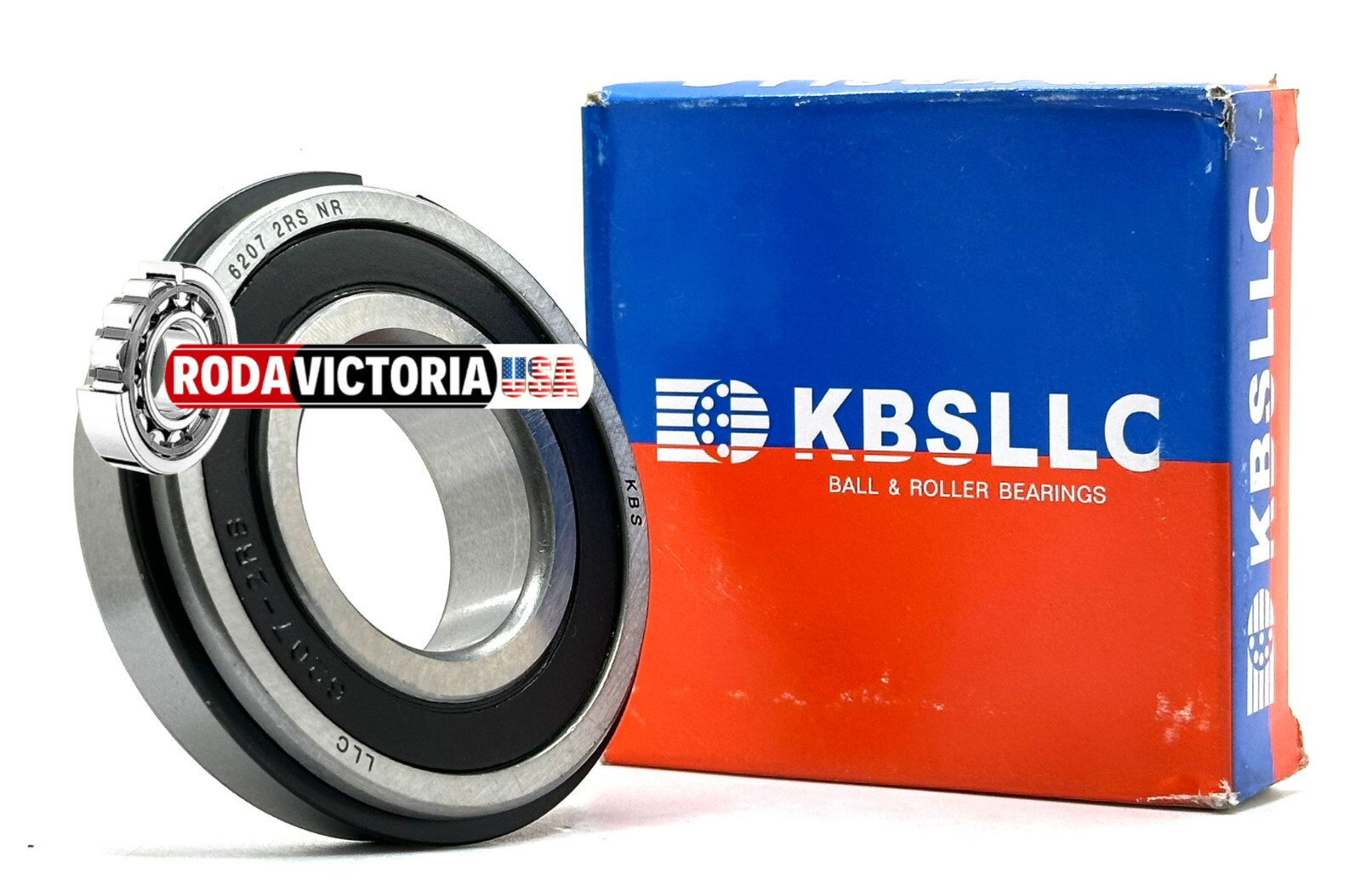 KBS 6207 2RS NR BALL BEARING, RUBBER SEALED + SNAP RING 35x72x17mm