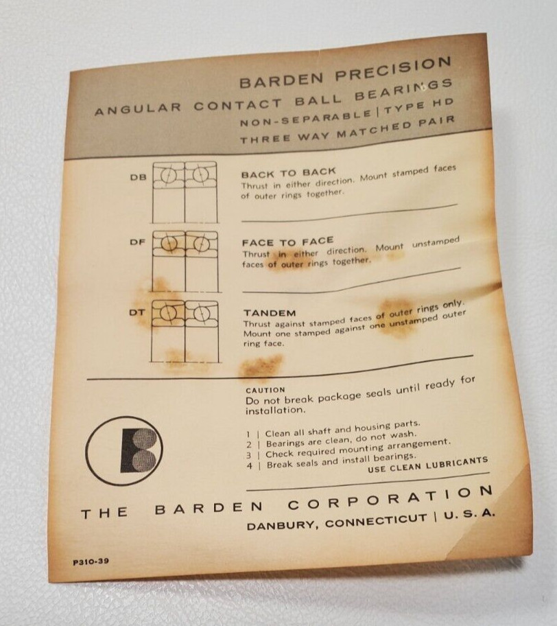 (Set of 2) BARDEN 113 HDM Super Precision Angular Contact Bearings NEW 113HDM