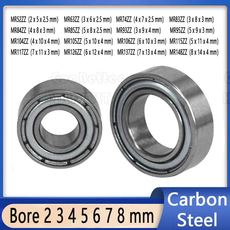 Small Miniature & Model Bearings From MR52 to MR148 Best Quality Carbon Steel