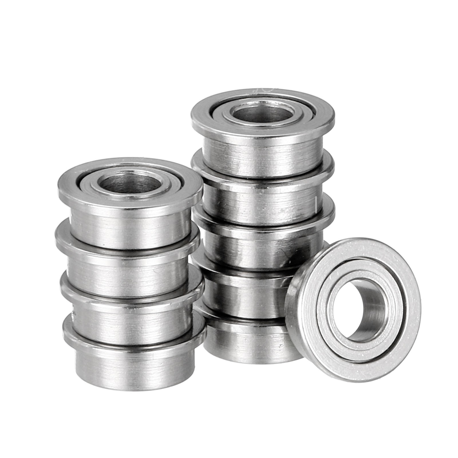 10pcs MF63ZZ Flange Ball Bearing Full Complement Bearings