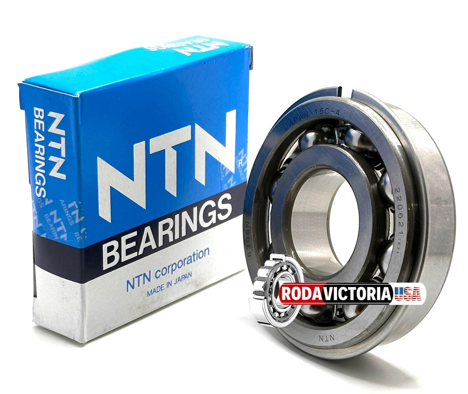 NTN 6306 NR BALL BEARING, OPEN TYPE, NO SEALS + SNAP RING 30x72x19mm