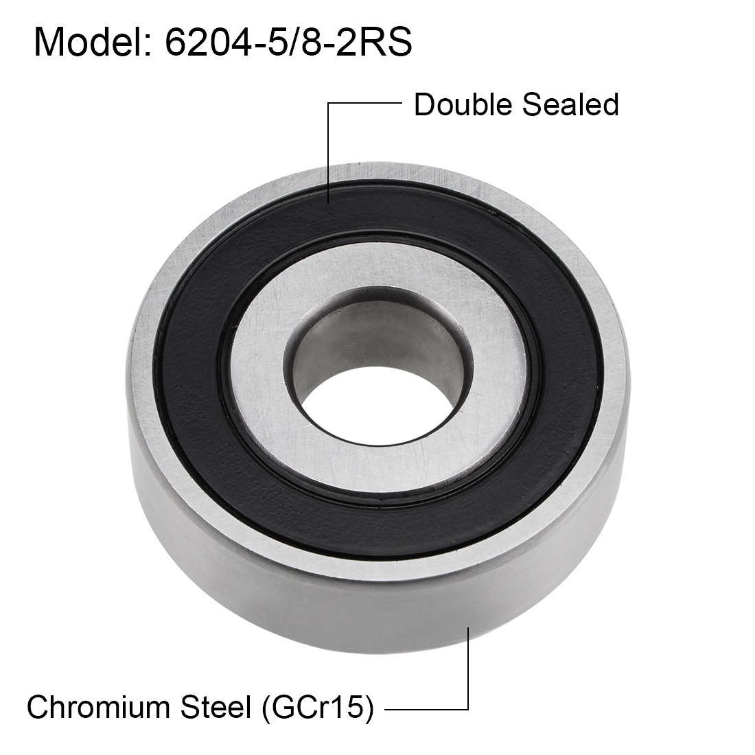 6204-5/8-2RS Ball Bearings Double Sealed Steel Z2 5/8″x47mmx14mm for Industry