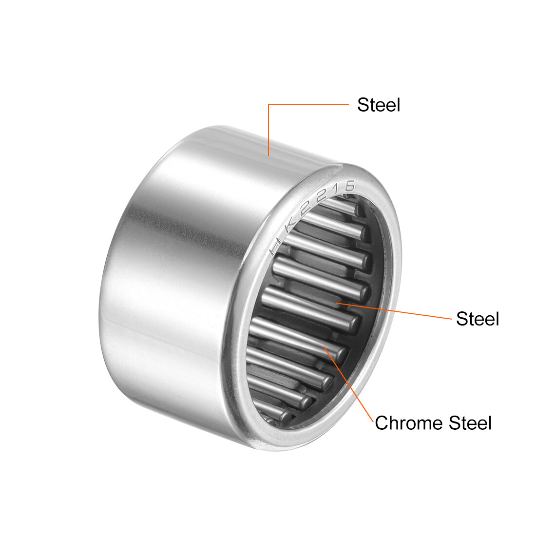2pcs HK2216 Needle Roller Bearings Chrome Steel Open End 22mm x 28mm x 16mm