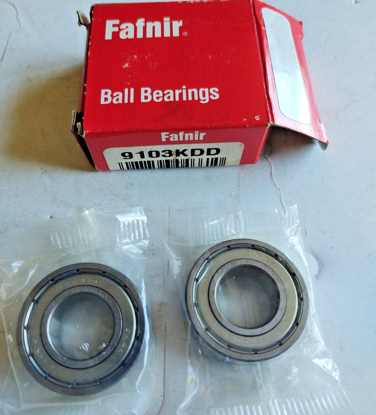 Box of (2) Fafnir 9103KDD Radial Bearings Double Shield NEW