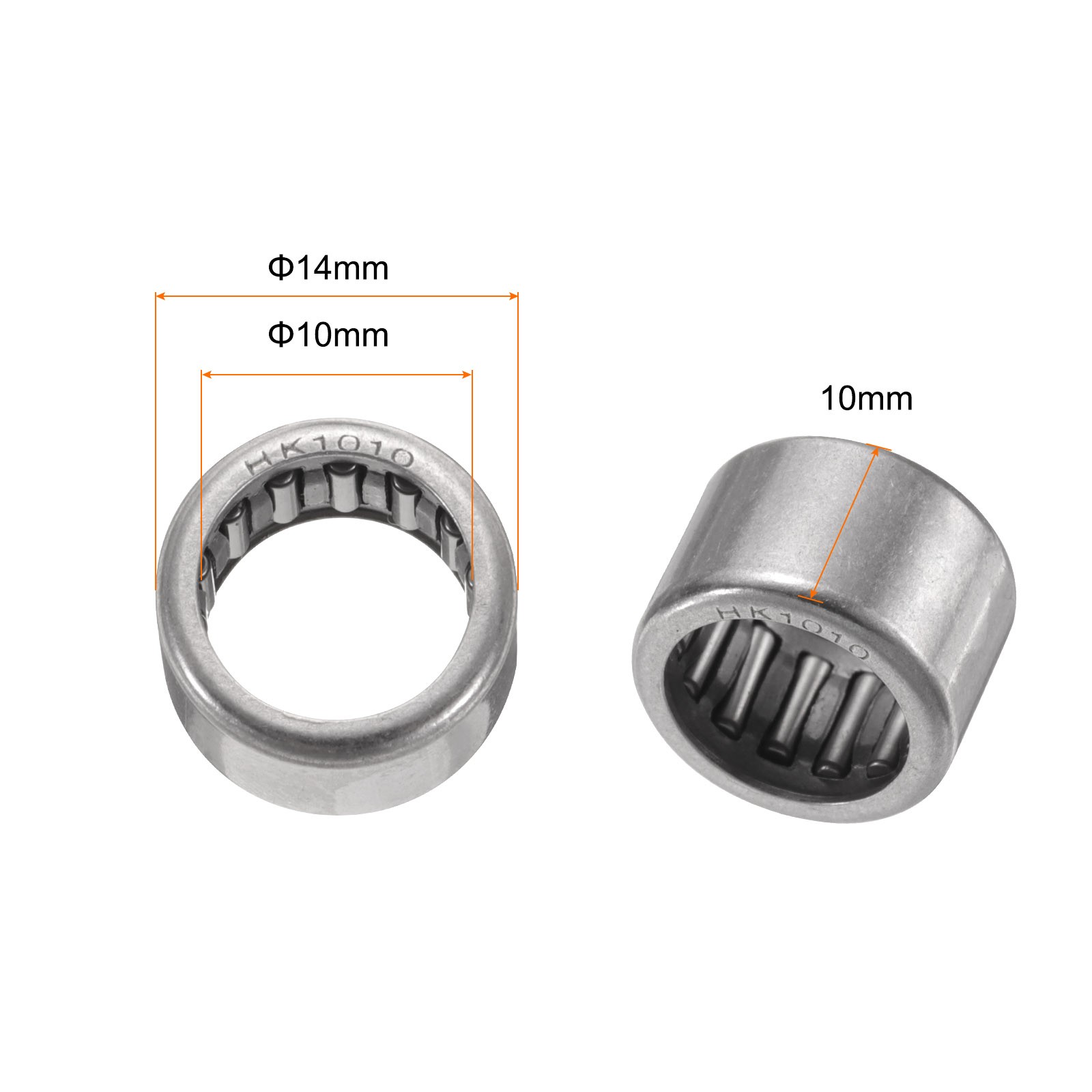 10Pcs HK1010 Needle Roller Bearings 10x14x10mm Chrome Steel Bearing