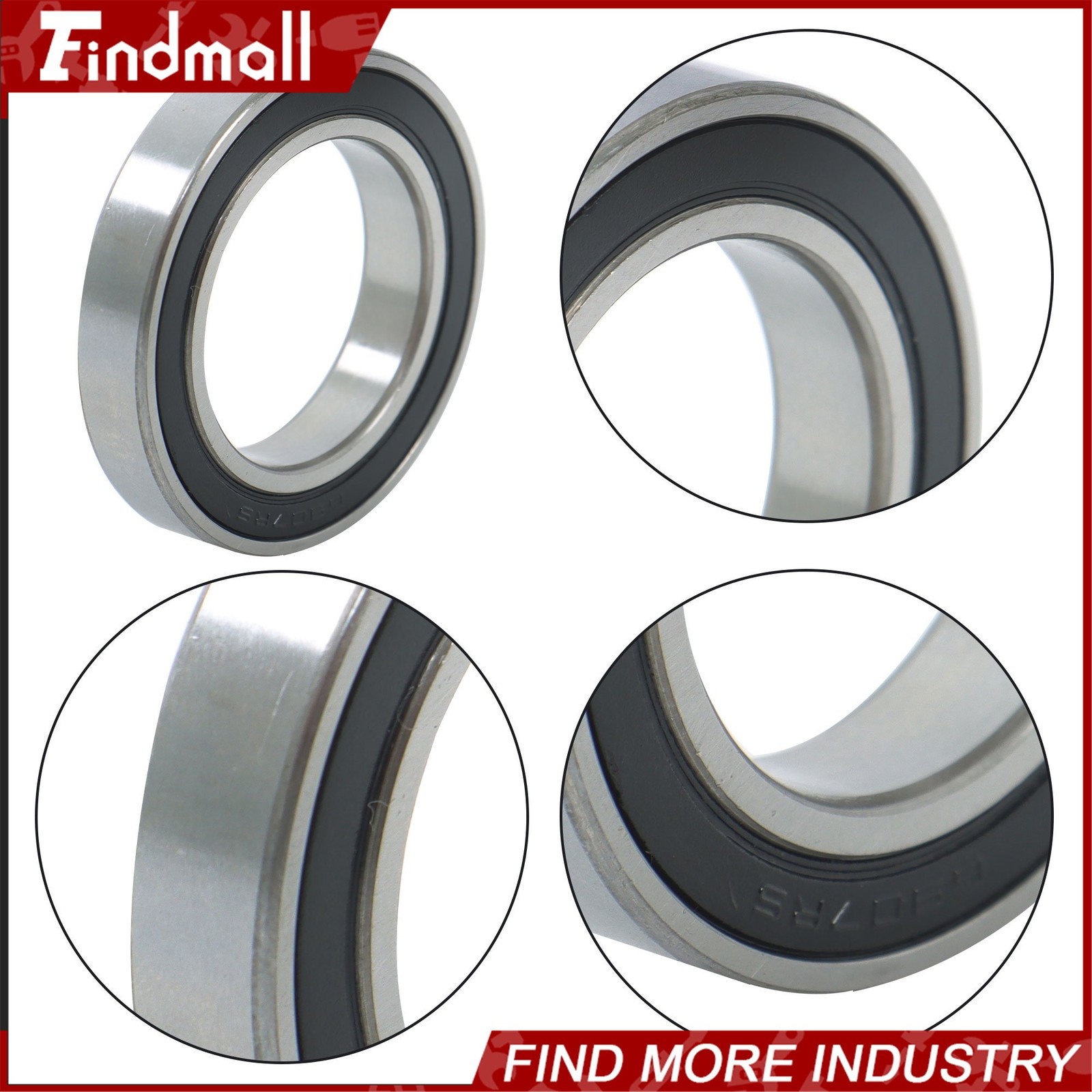 Findmall 6907-2RS Deep Groove Bearings 10pcs 35x55x10mm Rubber Sealed Set