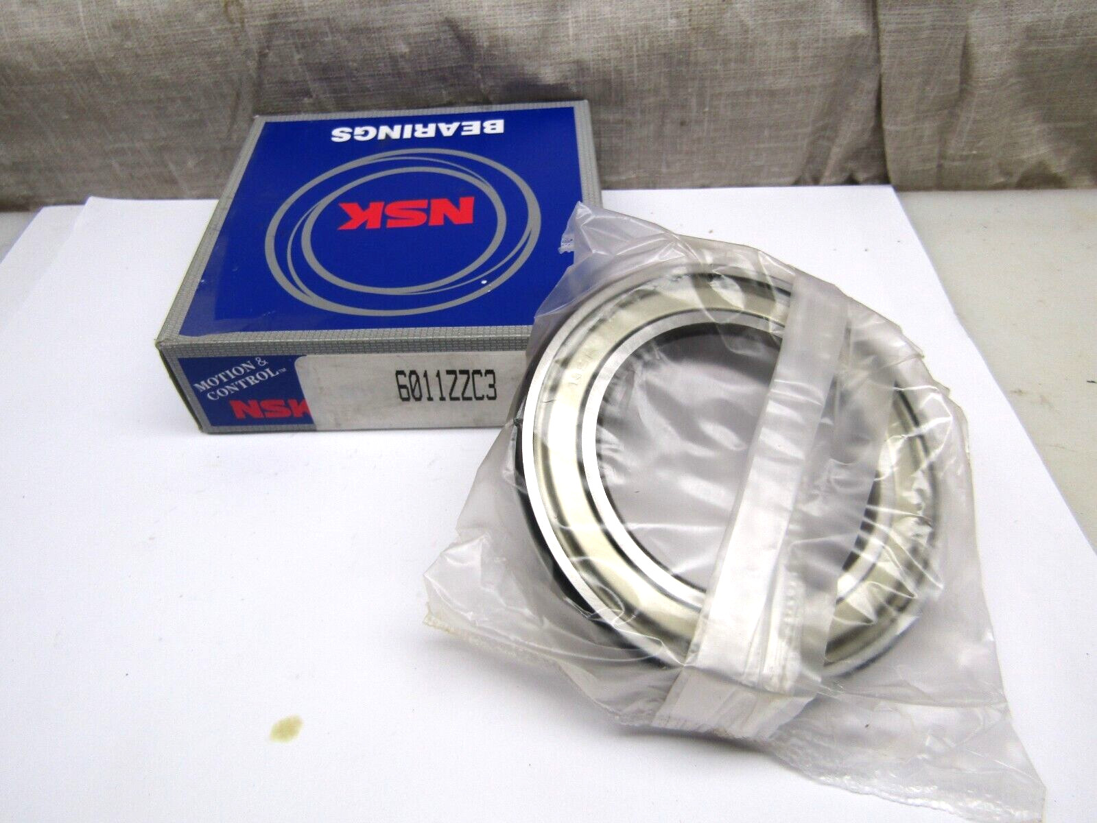 NSK 6011-ZZ C3 55mm X 90mm X 18mm Metal Shielded Bearing