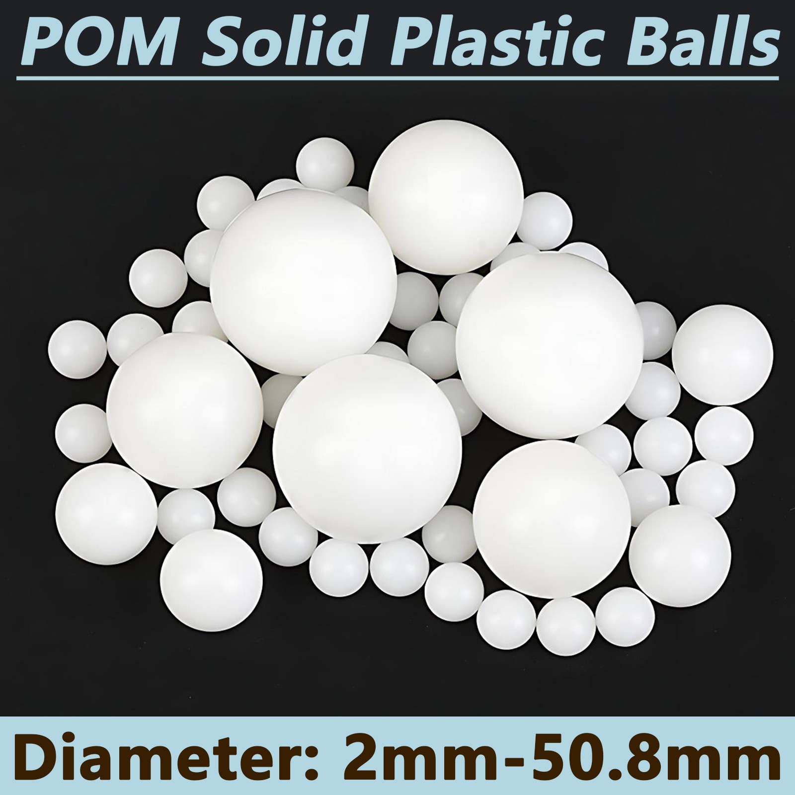 POM Solid Plastic Balls Diameter 2mm-50.8mm White Polyoxymethylene Bearing Ball