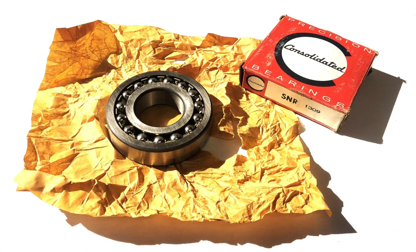 SNR Consolidated Bearings Self Aligning Double Row Ball Bearing 1309 NOS
