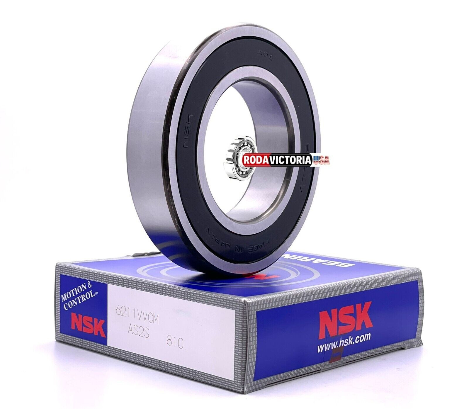 NSK 6211VV CM Deep Groove Ball Bearing Single Row, Double Non-Contact Seals