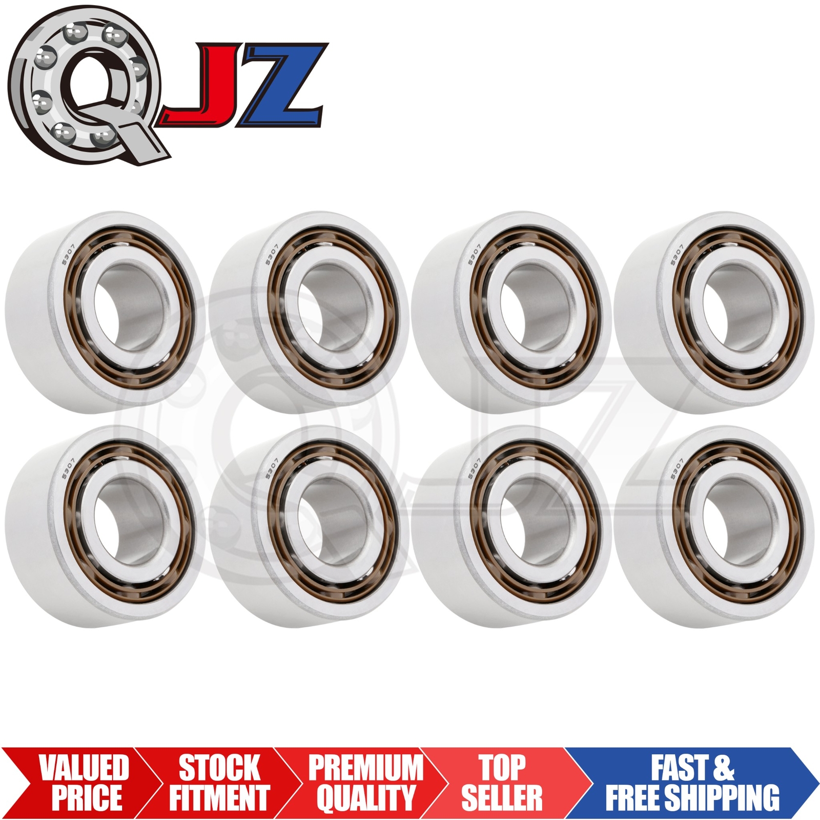 [Qty.8] 5307-OPEN Angular Contact Ball Bearing [35mm ID x 80mm OD x 34.9mm W]