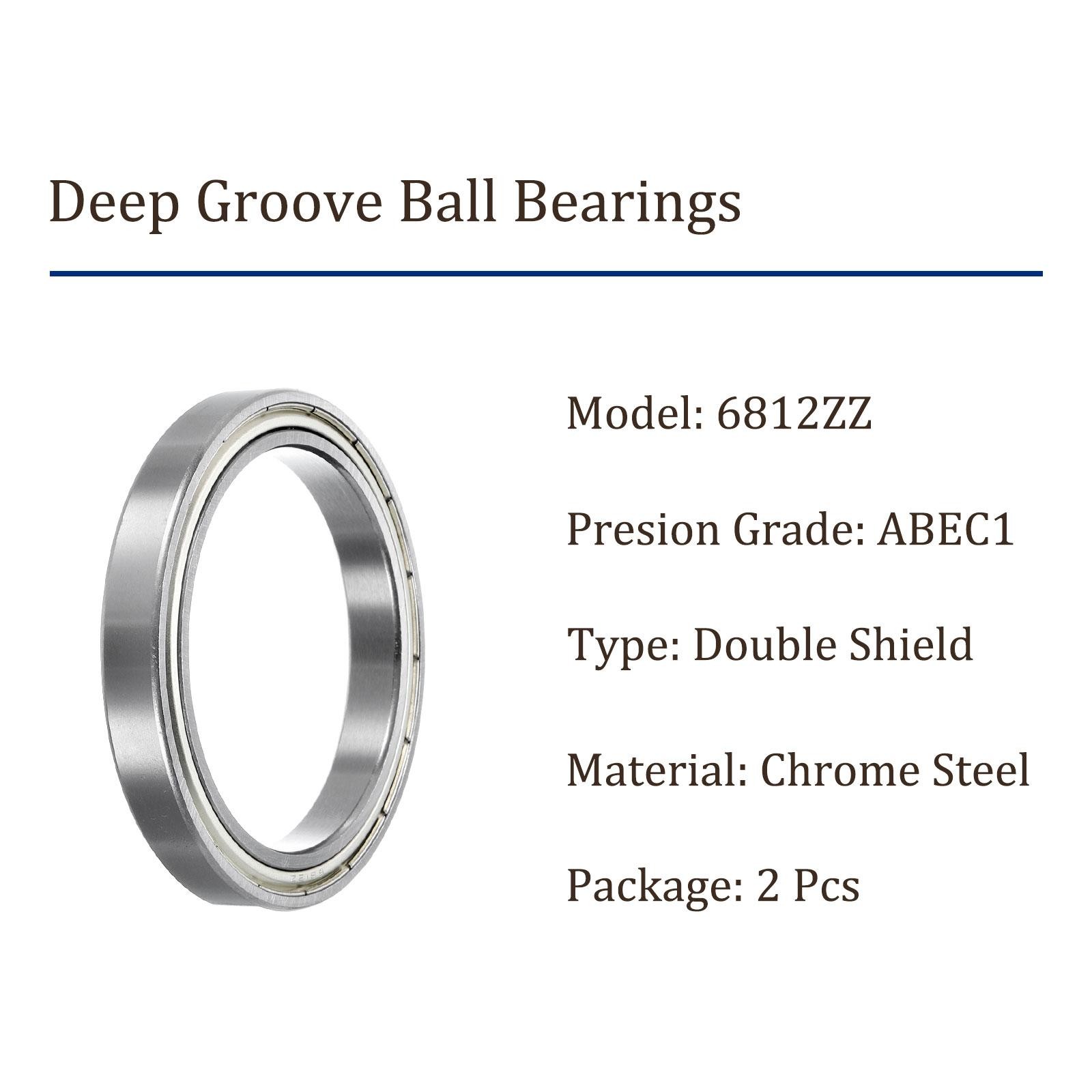 2pcs Deep Groove Ball Bearings (60mm x 78mm x 10mm) Chrome Steel Balls