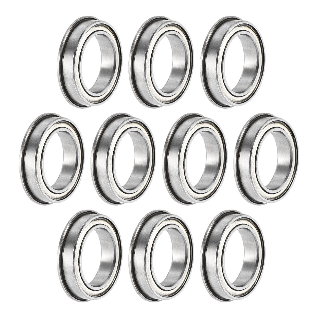 F6701ZZ Flange Ball Bearing 12x18x4mm Double Shielding 10pcs