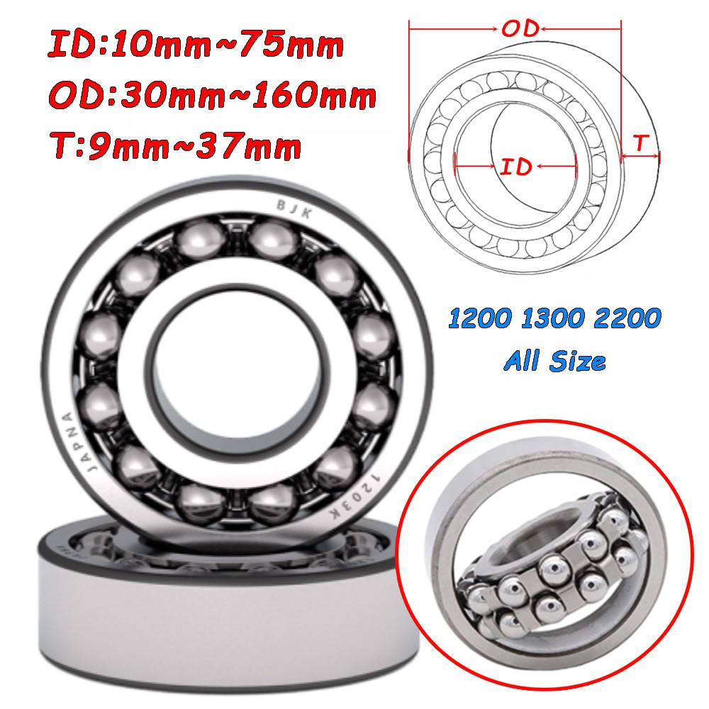 Self Aligning Ball Bearing 1200 1300 2200 All Size