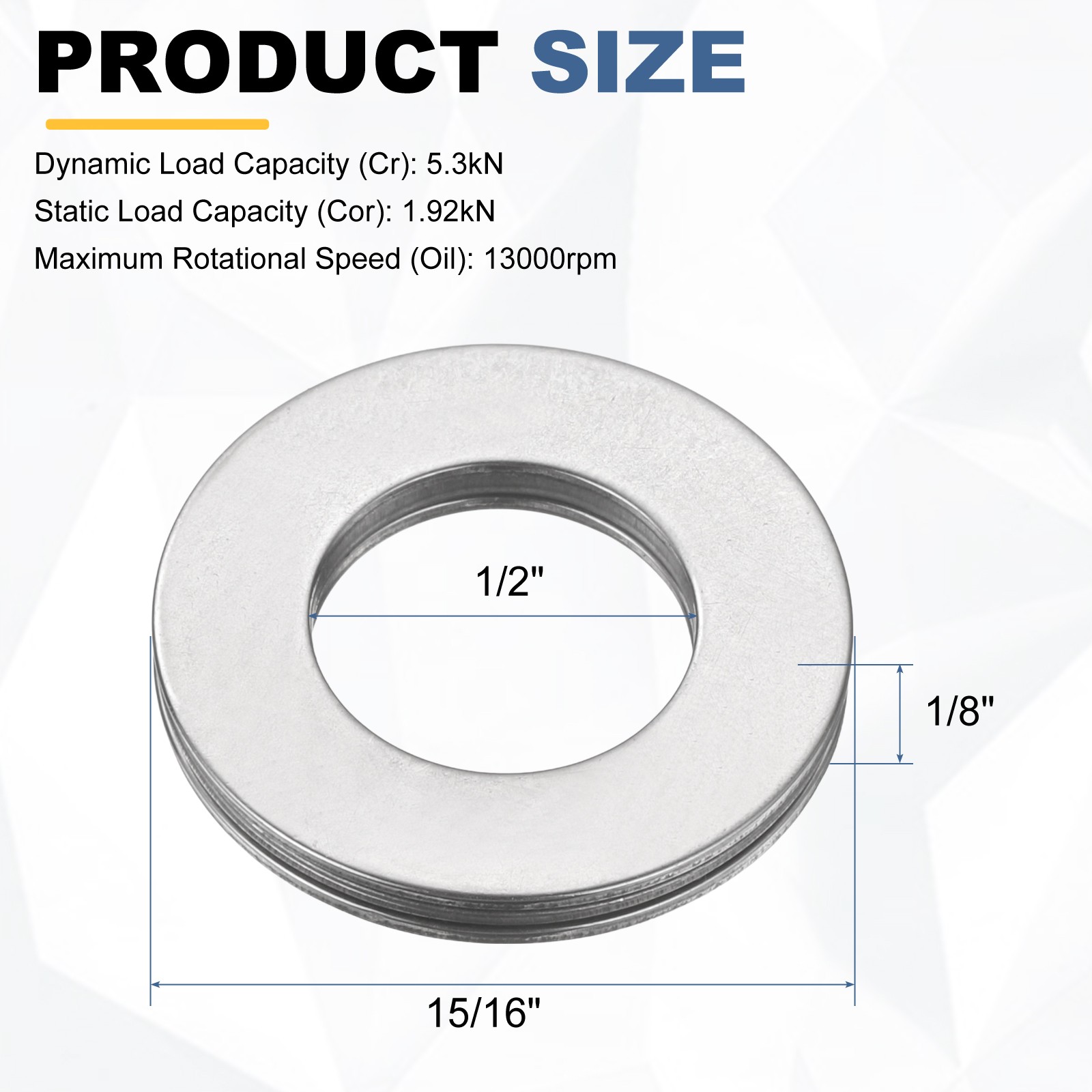 10pcs NTA815 Needle Roller Thrust Bearings with Washers 1/2″x15/16″x1/8″