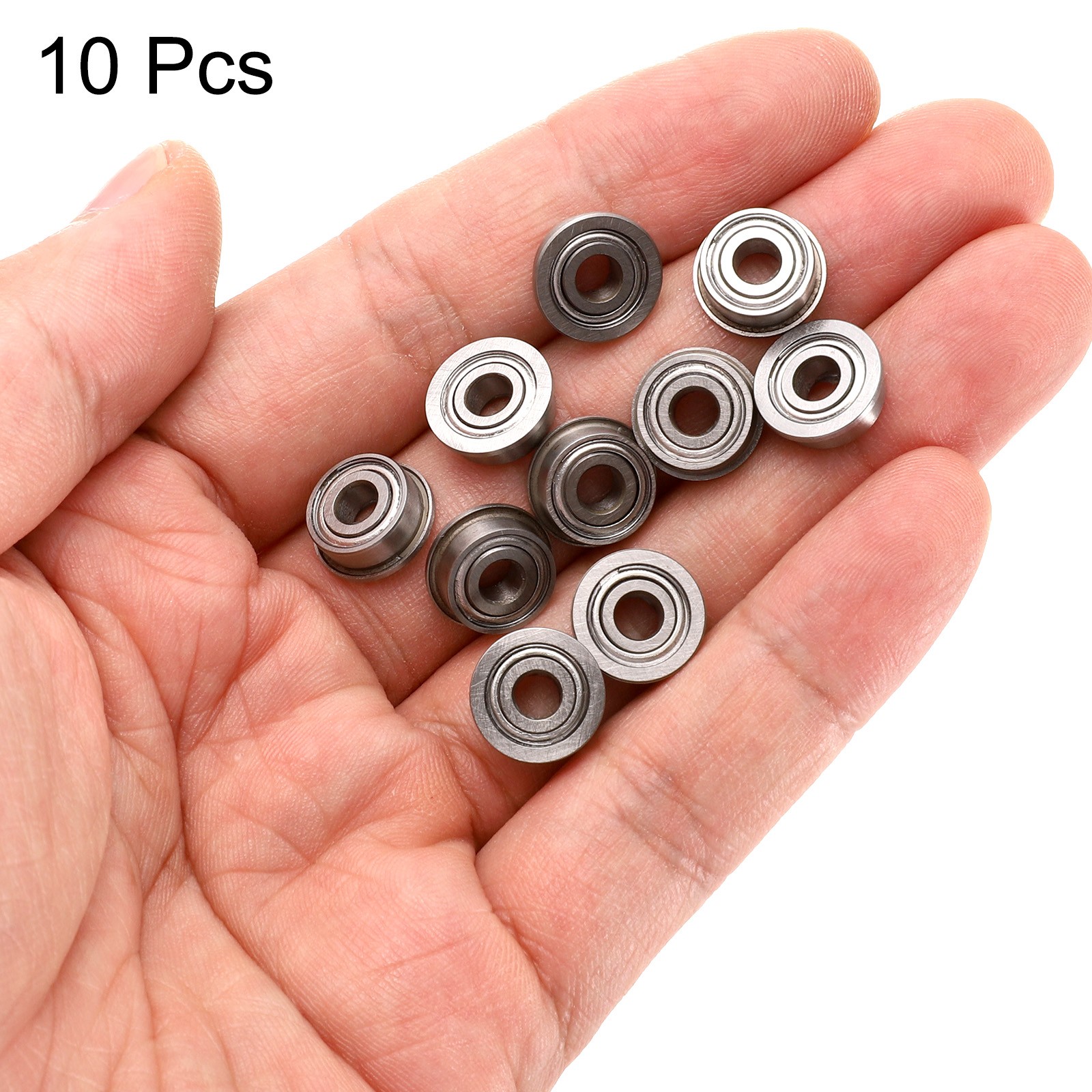 10pcs MF104ZZ Flanged Ball Bearing 4x10x4mm Chrome Steel Shielded, P6 (ABEC 3)
