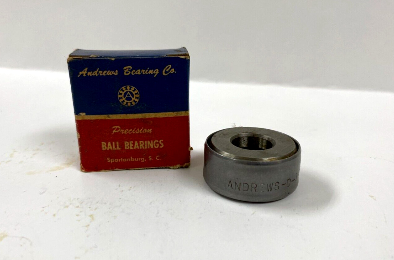 ANDREWS PRECISION BALL BEARING BORE 0.5″ OD 1 1/4″ THICK 3/4″ WIDTH 3/8 STEEL