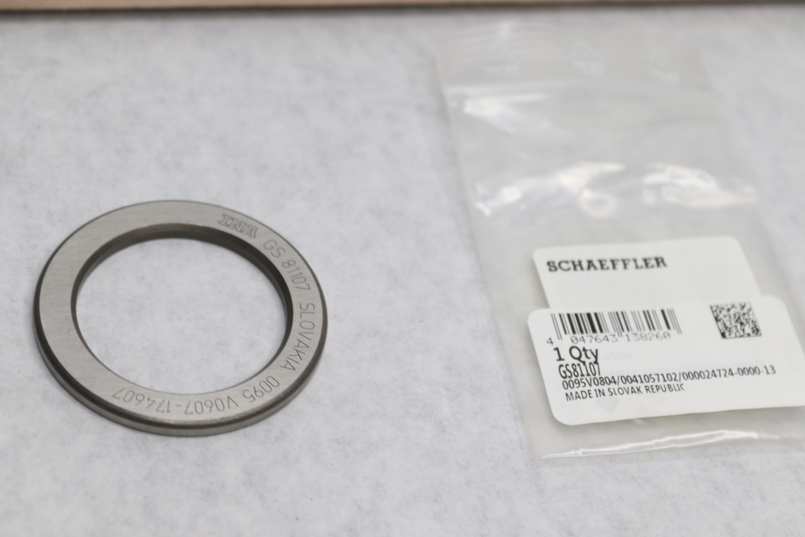 Schaeffler Thrust Needle Roller Bearing 37 MM ID x 52 MM OD x 3.5 MM W GS81107