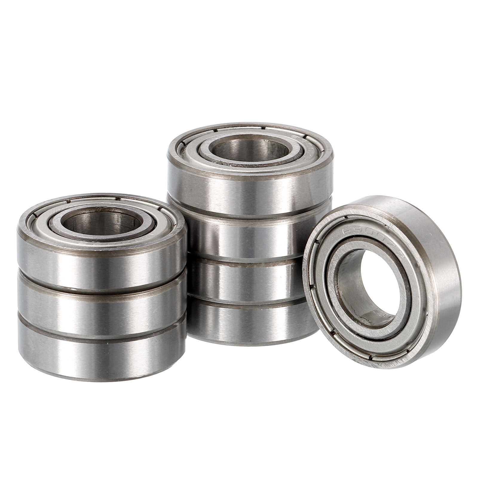 8pcs Deep Groove Ball Bearing 10mm x 22mm x 6mm Carbon Steel Double Shielded