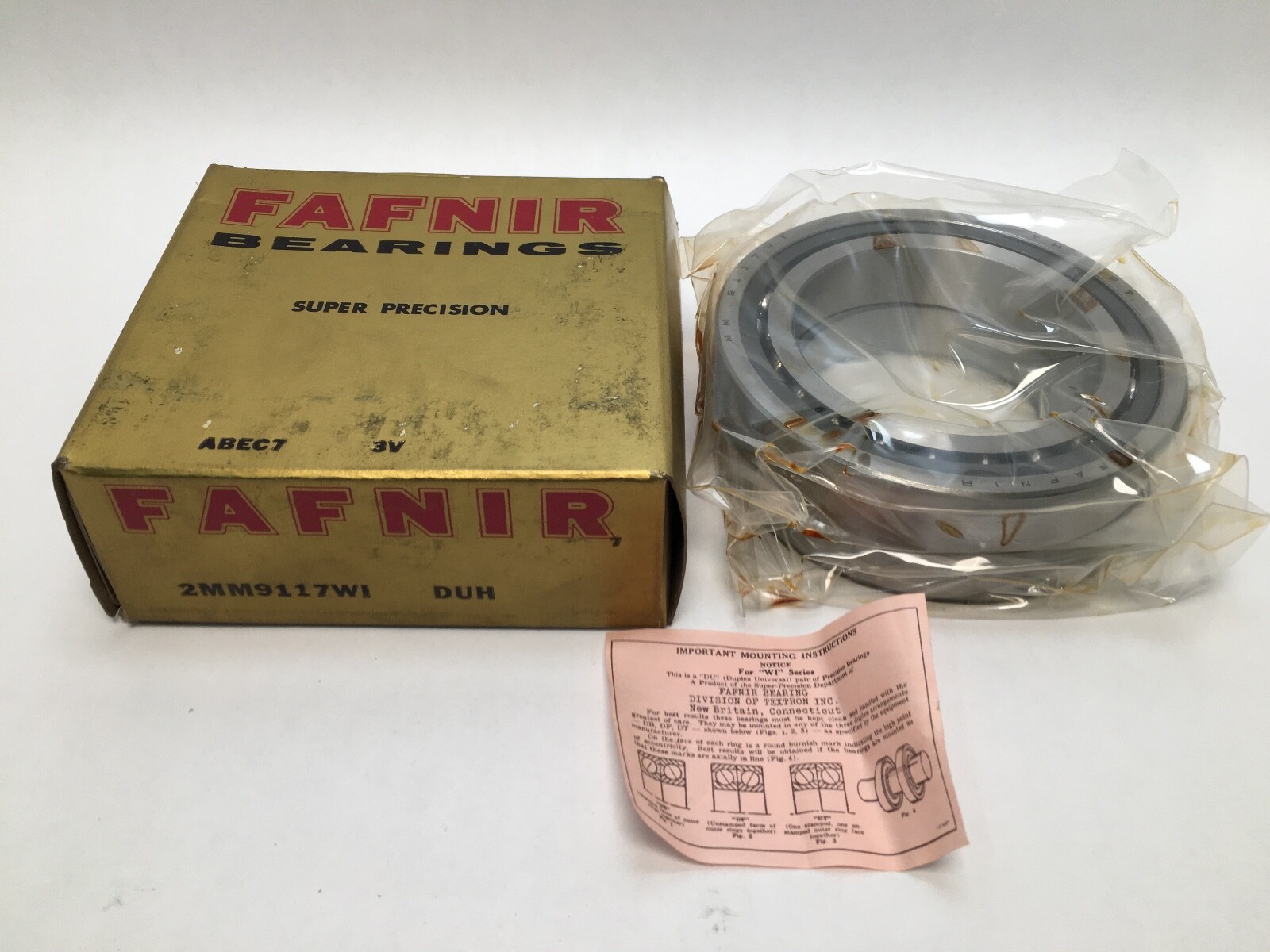 Fafnir 2MM9117WI-DUH Angular Bearing 85x130x22mm 7017-C 2MM-9117-WI-DUH ABEC7