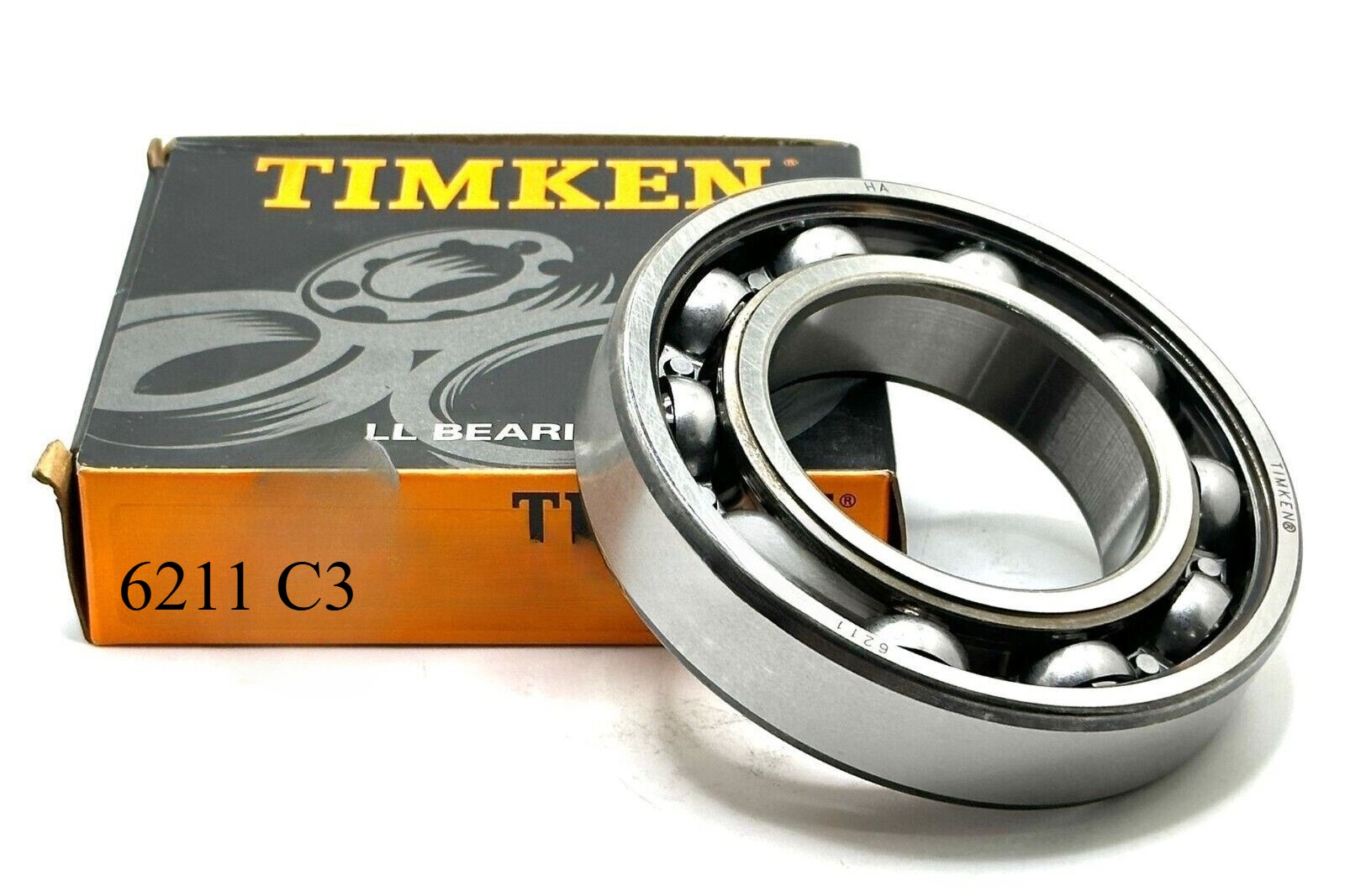 TIMKEN 6211 C3 DEEP GROOVE BALL BEARING, OPEN SEALS 55x100x21mm