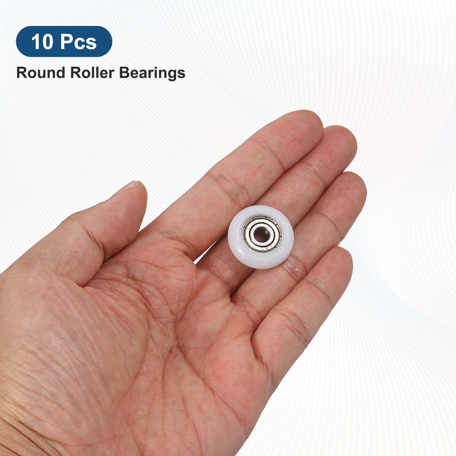 10Pcs 5x23x7mm Metal Shielded (GCr15) Chrome Steel Bearing+POM Guide, White
