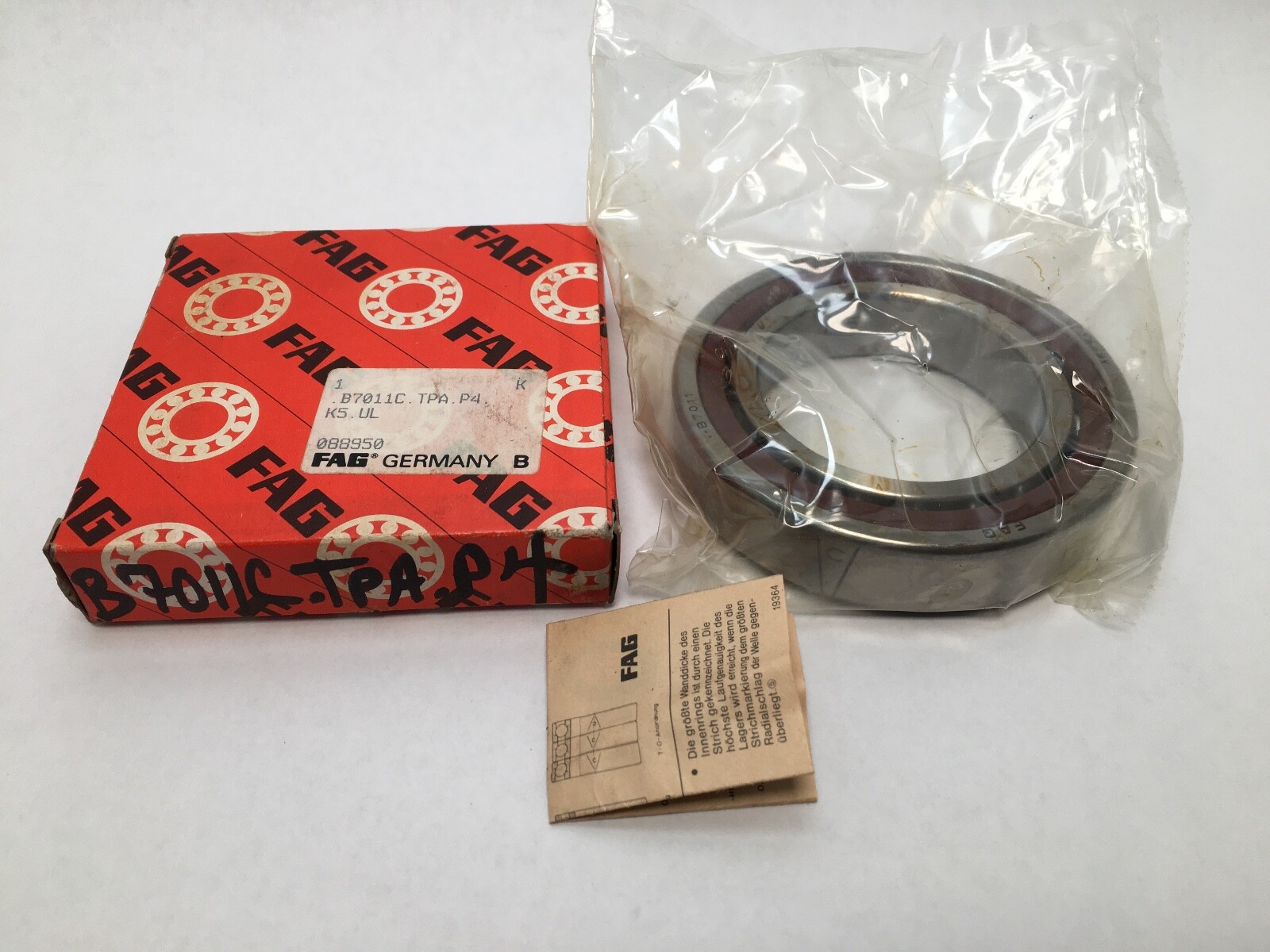 FAG B7011C.TPA.P4S.UL Angular Bearing 55x90x18 mm 7011 B7011C-TPA-P4-K5-UL