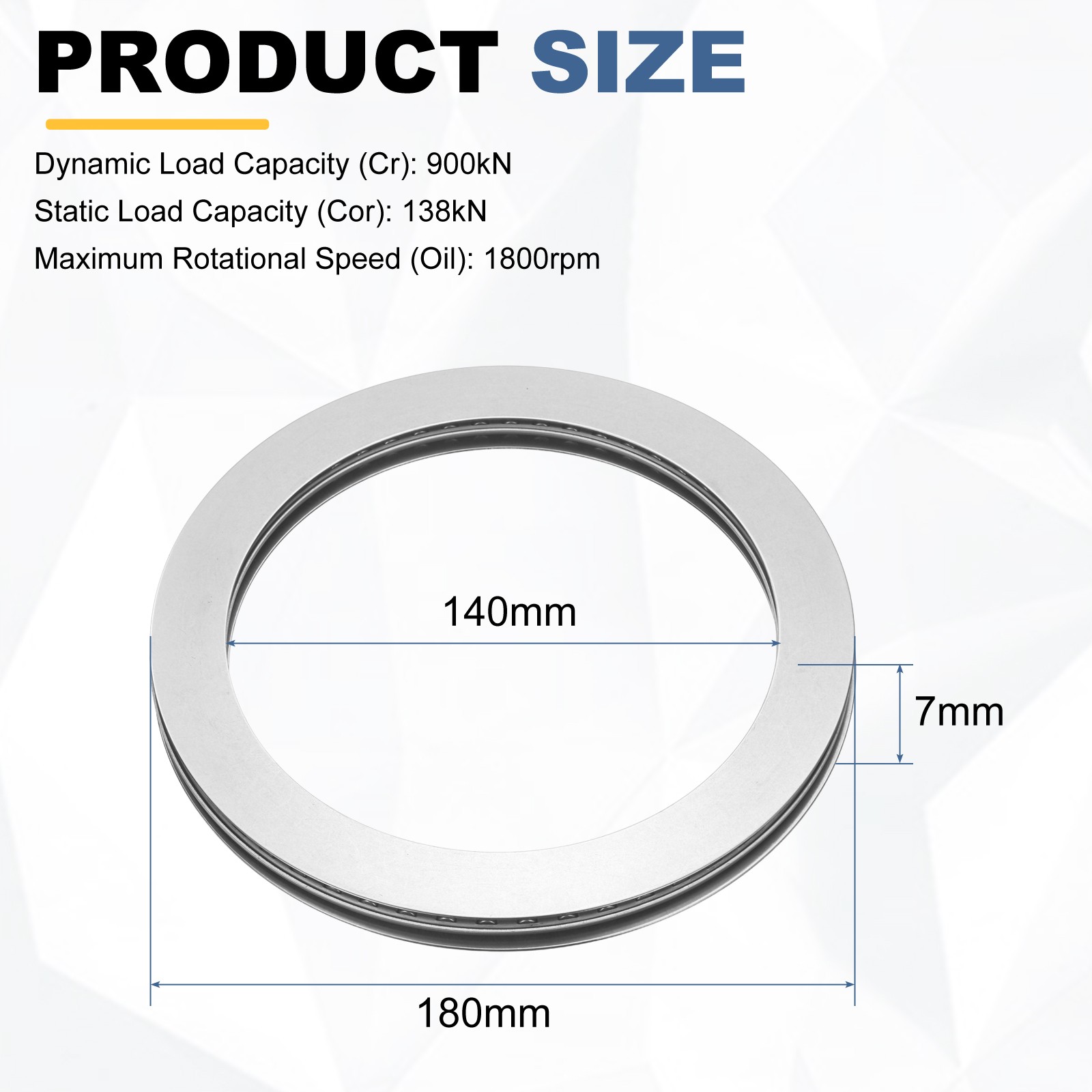 AXK140180 Chrome Steel Needle Roller Thrust Bearings with Washers 140x180x7mm