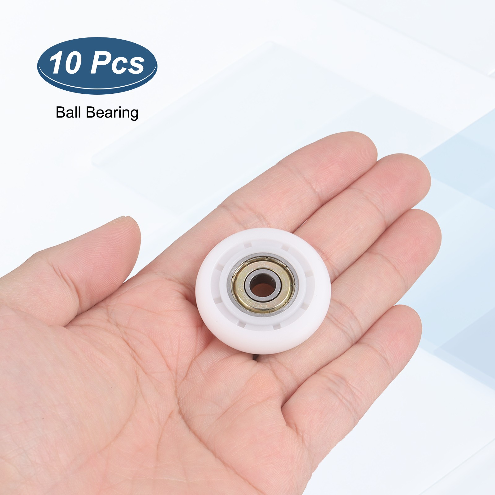 10Pcs 626ZZ Nylon Plastic Guide Bearing 6x35x8mm Pulley Roller White