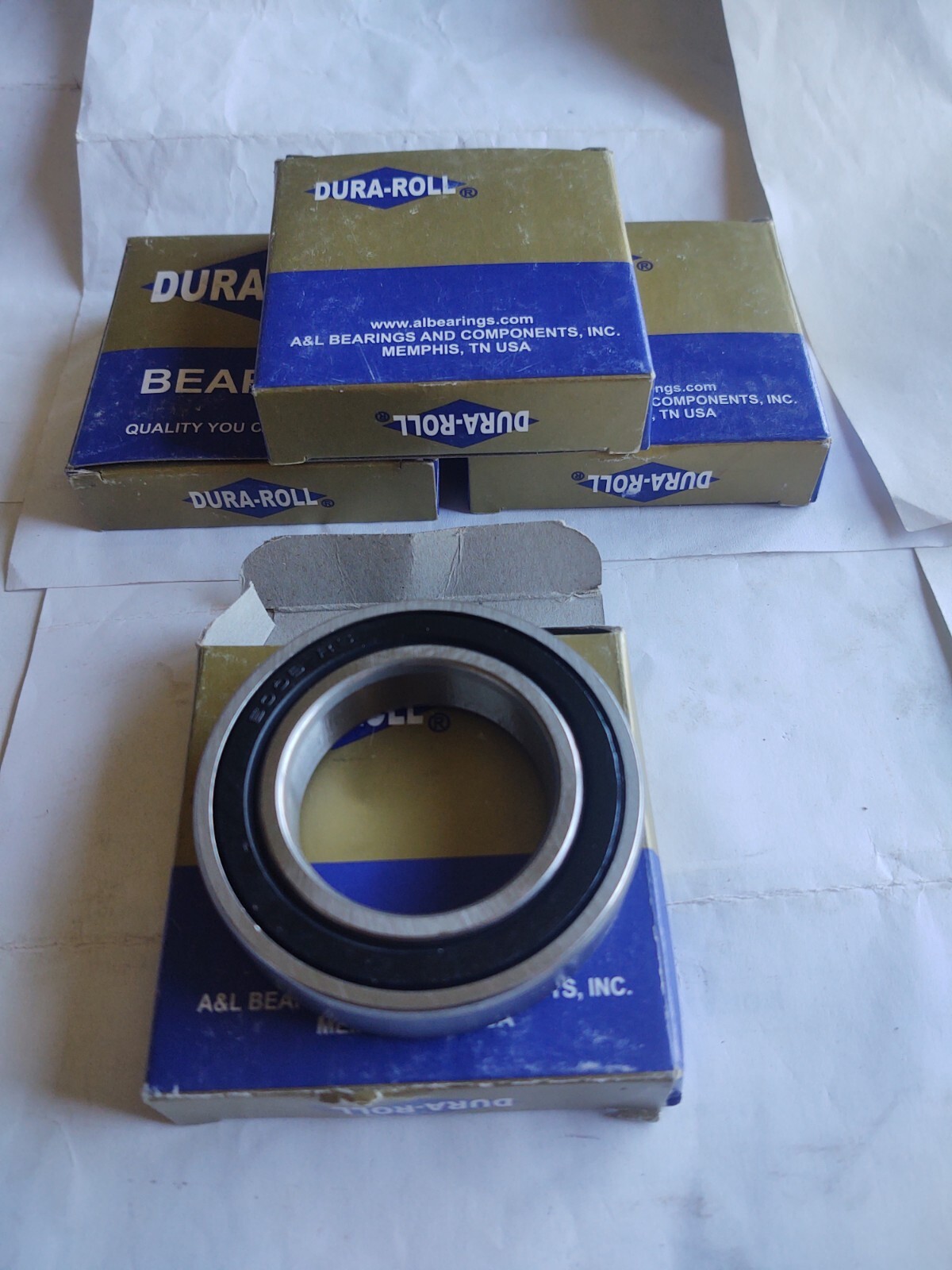 Lot of (4) DURA ROLL 6008 2RS Ball Bearing Rubber Sealed Both Sides NEW