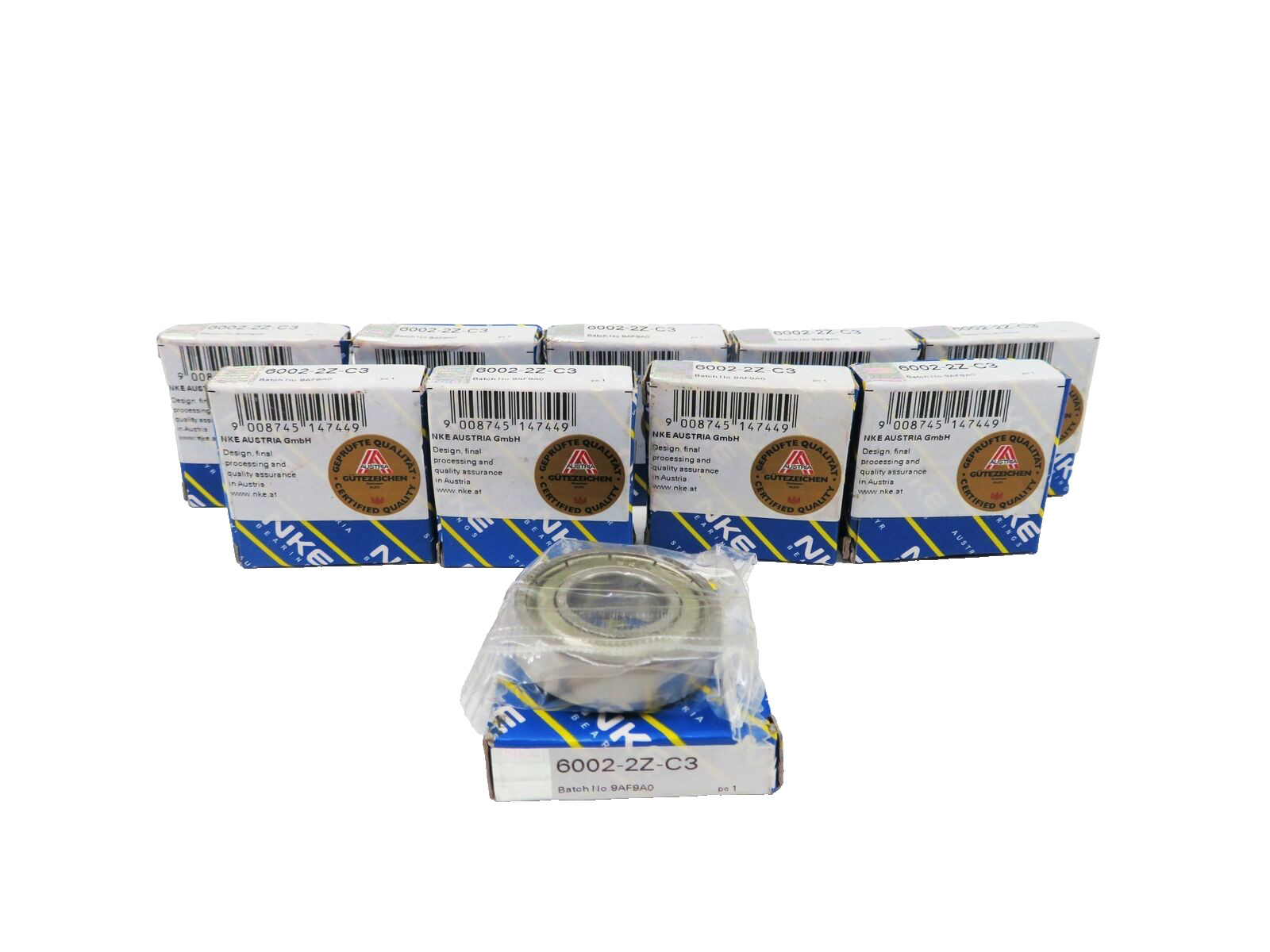 10 x NKE 6002-2Z-C3 deep groove ball bearing 2Z/ZZ 15x32x9mm