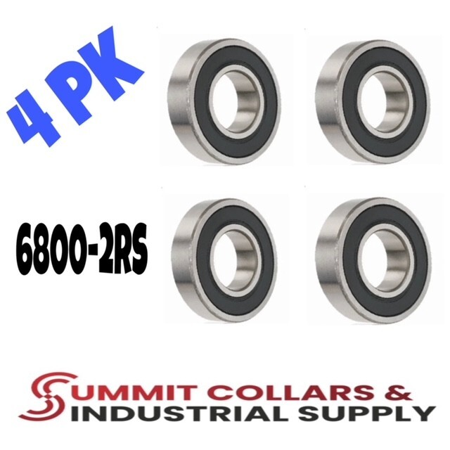 6800-2RS Ball Bearing Supreme Rubber Sealed 10x19x5 mm (Qty 4)