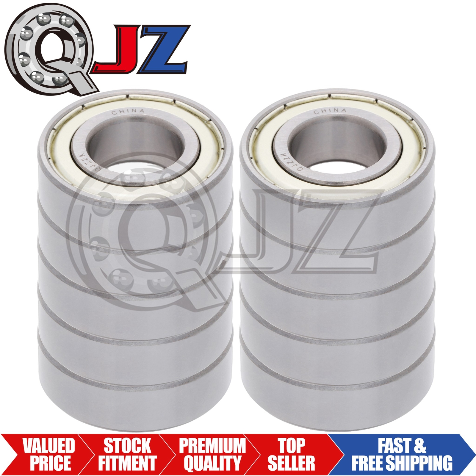 [10-Pk] 1628-ZZ Radial/Deep Groove Ball Bearing 0.625in x 1.625in x 0.5in Metal