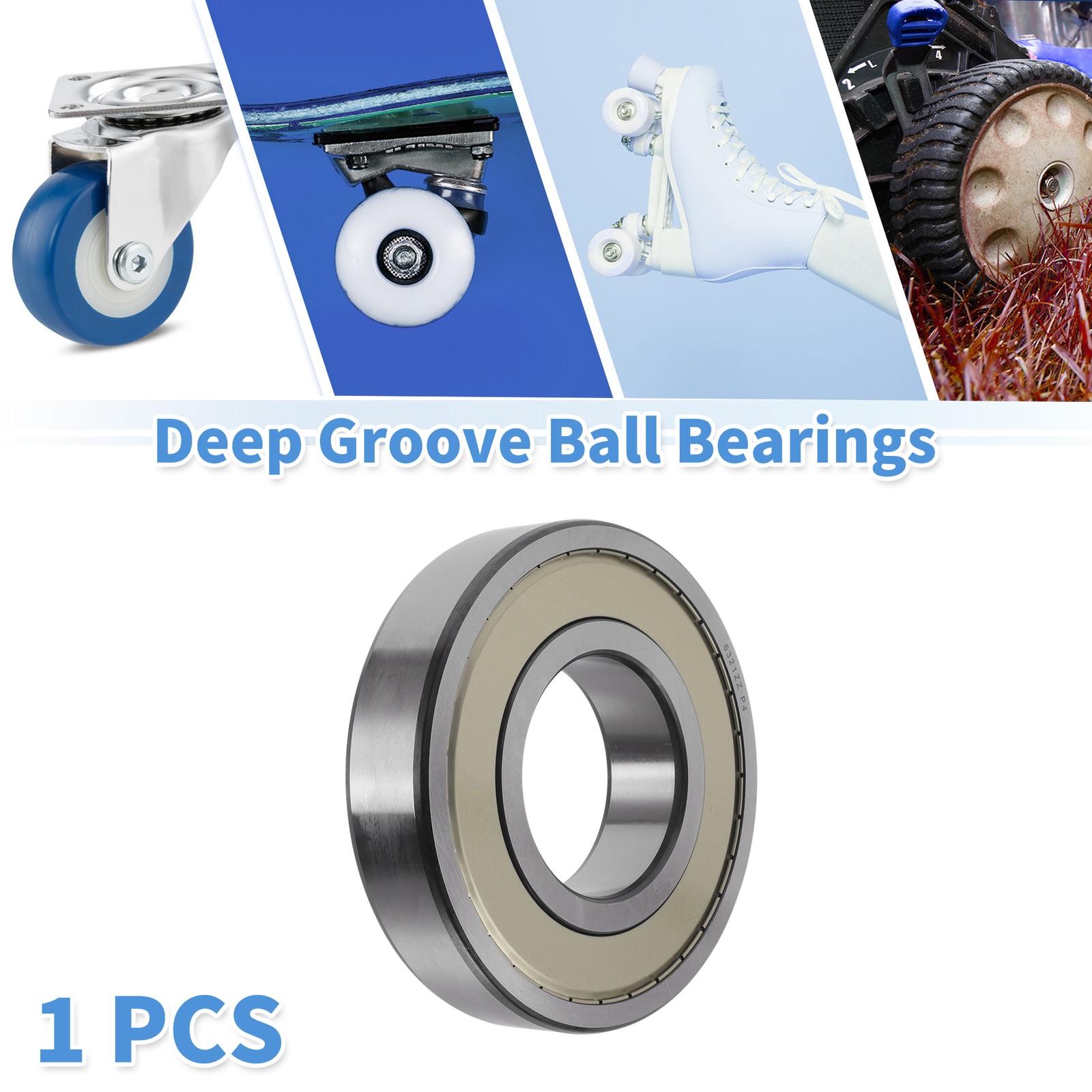6321ZZ Deep Groove Ball Bearings 105x225x49mm Silver Tone