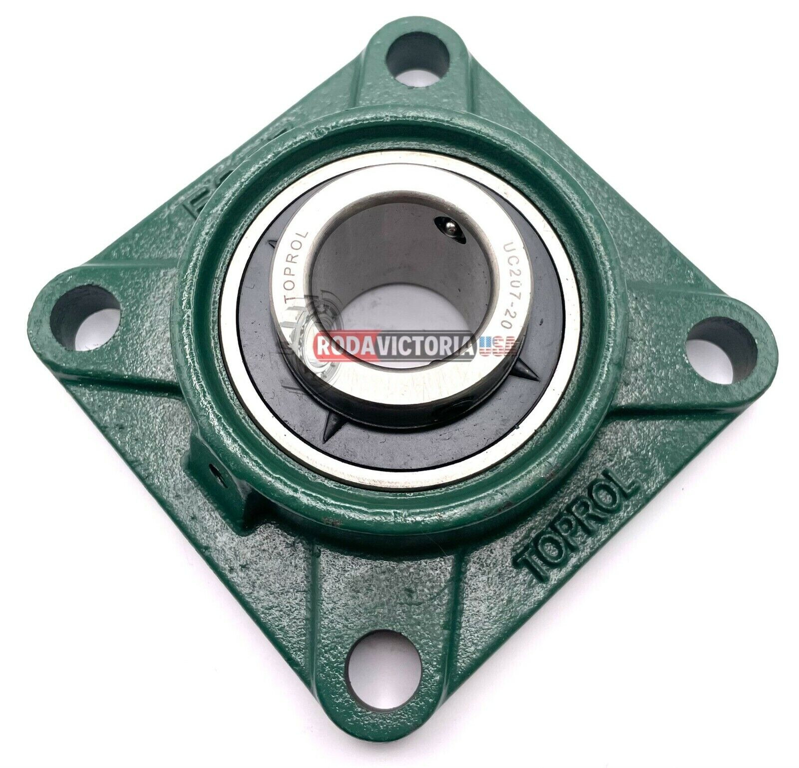 TOPROL UCF207-20 1-1/4″ Square 4 Bolt Flange Block Mounted Bearing Unit
