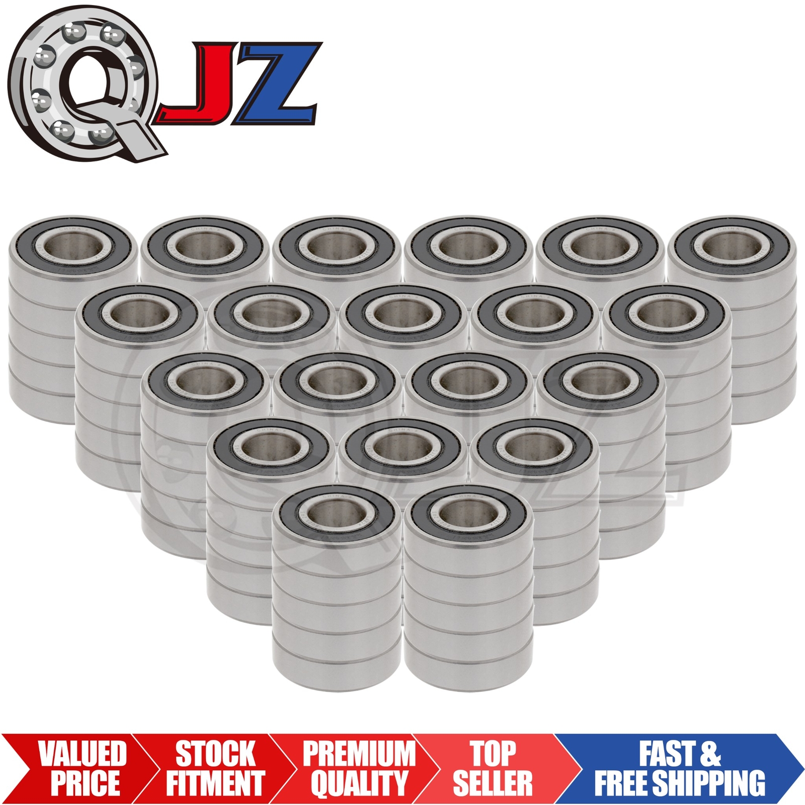 [Qty.100] 6001-2RS Radial/Deep Groove Ball Bearing [12mm ID x 28mm OD x 8mm W]