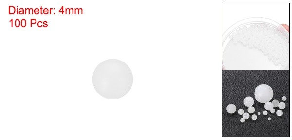 100pcs PP Plastic Bearing Balls 4.0mm Solid Plastic Balls G2 Precision White