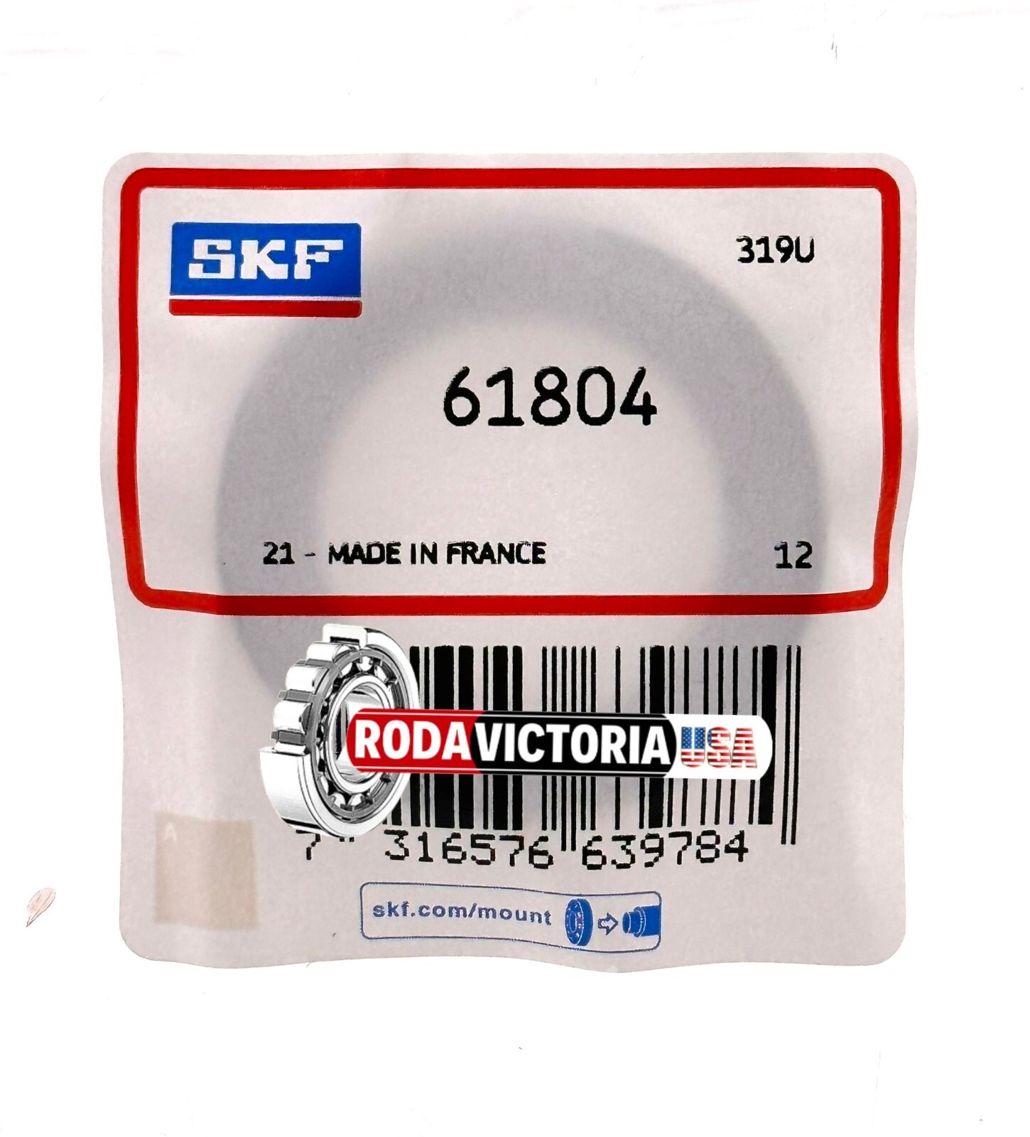 SKF 61804 DEEP GROOVE BALL BEARING, OPEN , NO SEALS 20x32x7 mm 6804