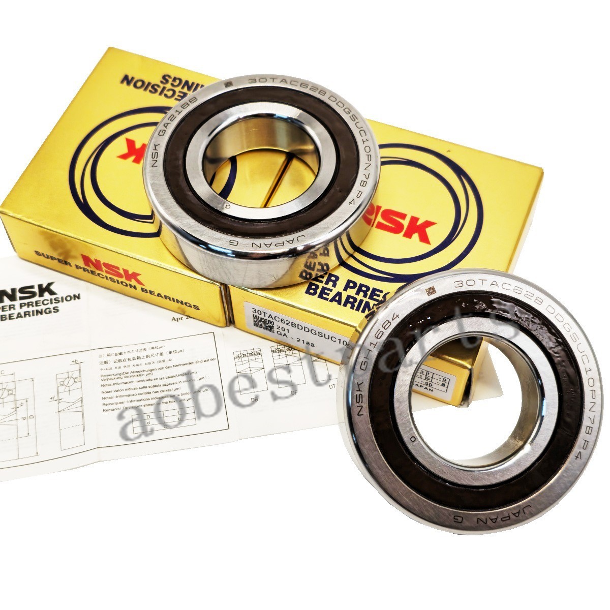 ABEC-7 Ball Screw Bearings for NSK Matched 30TAC62BDDGSUC10PN7BP4 Set of 2