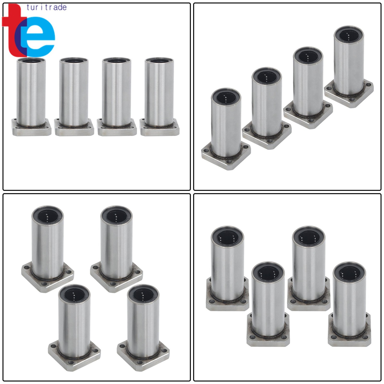 4 Pack Extra Long LMK20LUU Linear Bearings 4pcs 20mm Bore 32mm OD Steel Cage