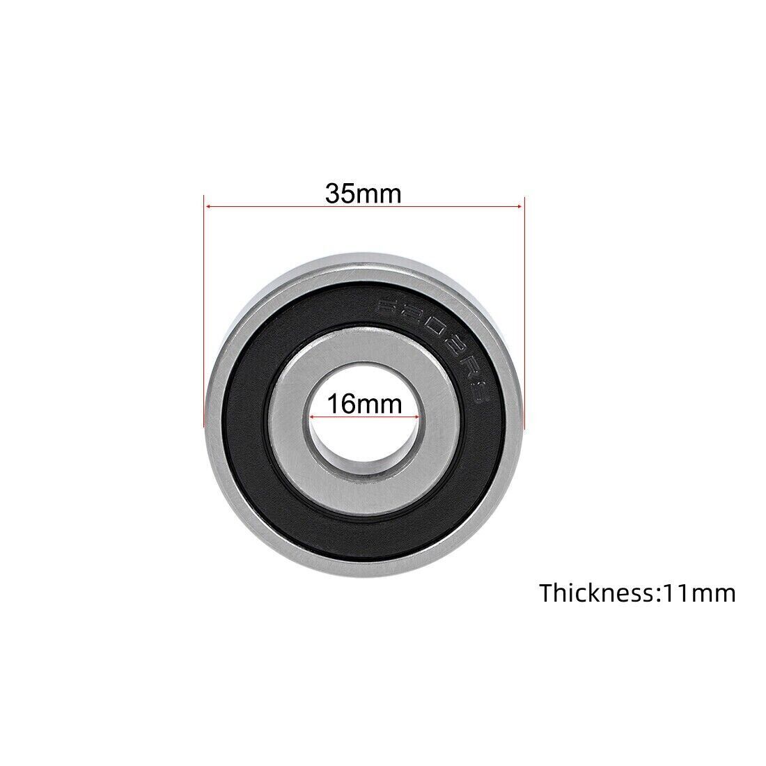 4pcs 6202-16-2RS Ball Bearings P0 16x35x11mm Double Sealed Chrome Steel